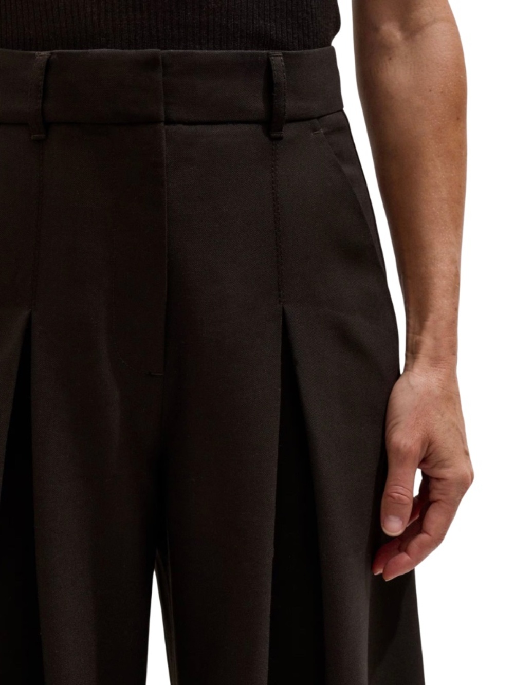 ME+EM Ultra Wide-Leg Pant Ganache Brown $445 NWOT Sz 6 - Picture 4 of 5